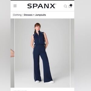 SPANX Navy Jumpsuit with White Accents